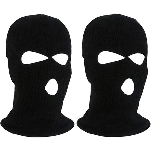 Jfkjg-2 Pcs 3 Trous Cagoule Homme Noir, Cagoule En Tricot, Cagoule Sexy Adulte, Coupe-Vent Et Chaud Cagoules De Visage De Sport Complet Pour Moto Vélo Ski Randonnée Camping