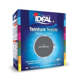 TEINTURE TEXTILE IDEAL GRIS ANTHRACITE POUR COTON - LIN - SOIE - VISCOSE