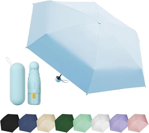 Mini Parapluie Parapluie À Six Os, Manuel Compact Résistant Au Vent Parapluie Pliant, Parapluie Ensoleillé, Parapluie De Protection Uv, Pratique Et Portable