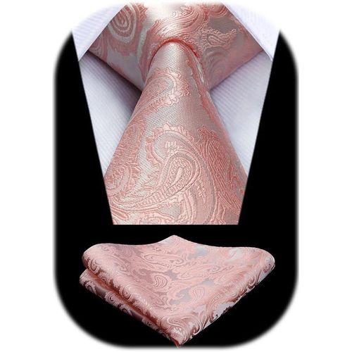 Jfkjg-Ensemble Cravate Et Mouchoir À Motif Cachemire Fleuri Extra Long Pour Homme