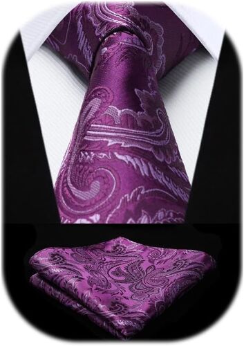 Mens Extra Long Floral Paisley Tie & Handkerchief Set.[B163]