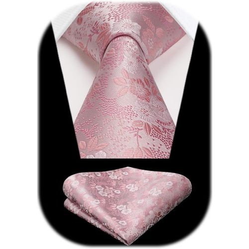 Jfkjg-Ensemble Cravate Et Mouchoir À Motif Cachemire Fleuri Extra Long Pour Homme