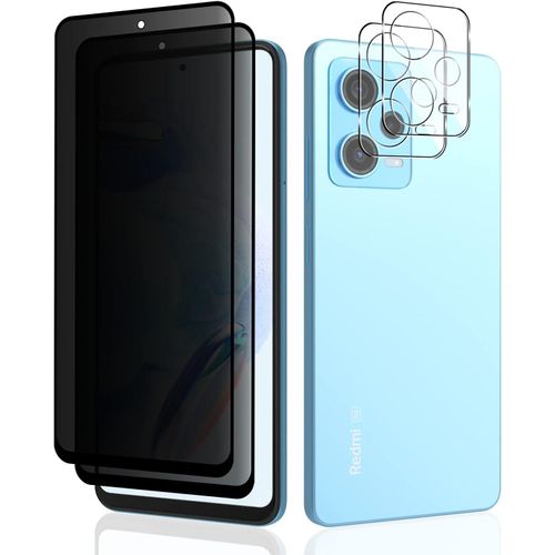 Protection D'écran Anti-Espion Verre Trempé pour Redmi Note 12 5G, Caméra Arrière Protecteur Protecteurs D'objectif Dureté 9H Anti-Espion Privacy Film pour Redmi Note 12 5G