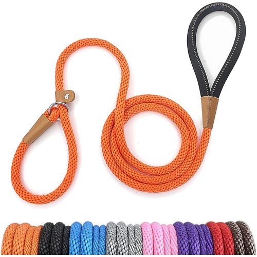 Laisse Chien Corde 1.3cm X 180cm Laisse Pour Chien En Nylon Avec Poignée Rembourrée Réfléchissant Laisse Coulissante Aux Chiot, Petits, Moyens Et Gros Chiens