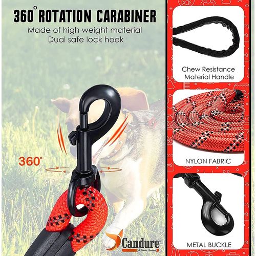 Cmjaagur-Laisse Chien Avec Souples Poignée Rembourrée Et Antidérapant Corde Pour Chien De Dres Aux Chiot, Petits, Moyens Et Gros Chiens Convient Course À Pied Jogging Et Randonnée (Rouge)[M54]