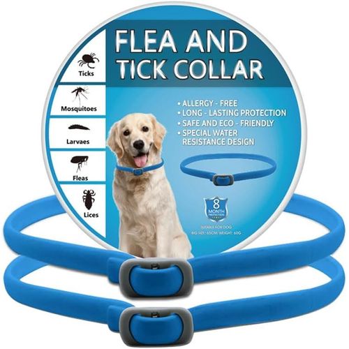 Jfkjg-Collier Anti Puces Pour Chien 2 Pièces Anti Tiques Pour Chien Réglable Et Imperméable Sûr Et Naturel Longueur 65cm Protection 8 Mois Pour Chiens De Petite Moyenne Et Grande Taille