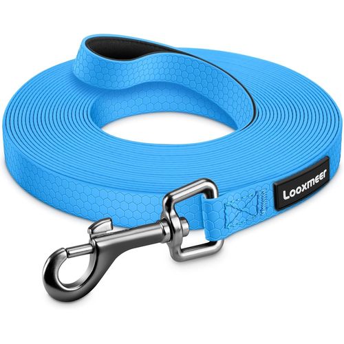 Longe Pour Chien, 3 M/5m/7m/10m/15m/20m/25m/30m, Laisse Chien Avec Poignée Et Sac De Rangement, Laisses Étanches Pour Chiens De Dressage De Toutes Tailles, Laisse Longue Robuste (Bleu)