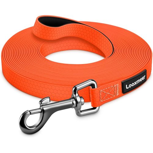 Longe Pour Chien, 3 M/5m/7m/10m/15m/20m/25m/30m, Laisse Chien Avec Poignée Et Sac De Rangement, Laisses Étanches Pour Chiens De Dressage De Toutes Tailles, Laisse Longue Robuste (Orange)