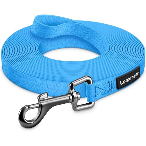 Longe Pour Chien, 3 M/5m/7m/10m/15m/20m/25m/30m, Laisse Chien Avec Poignée Et Sac De Rangement, Laisses Étanches Pour Chiens De Dressage De Toutes Tailles, Laisse Longue Robuste (Bleu)