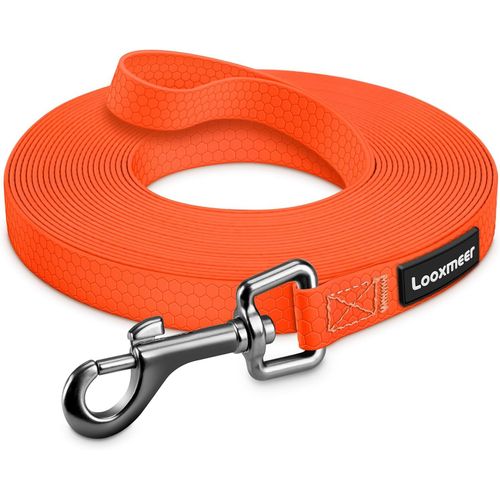 Longe Pour Chien, 3 M/5m/7m/10m/15m/20m/25m/30m, Laisse Chien Avec Poignée Et Sac De Rangement, Laisses Étanches Pour Chiens De Dressage De Toutes Tailles, Laisse Longue Robuste (Orange)