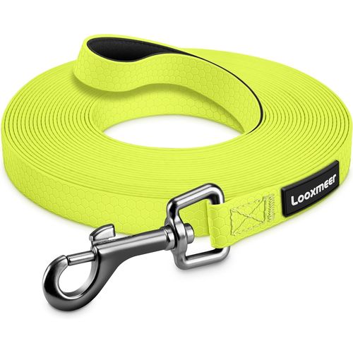 Longe Pour Chien, 3 M/5m/7m/10m/15m/20m/25m/30m, Laisse Chien Avec Poignée Et Sac De Rangement, Laisses Étanches Pour Chiens De Dressage De Toutes Tailles, Laisse Longue Robuste (Jaune)