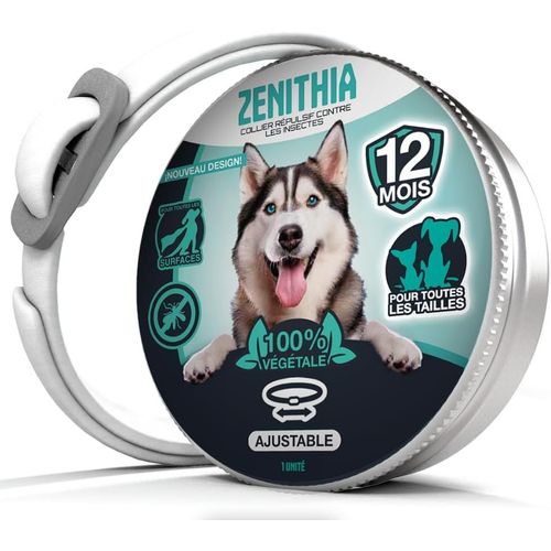 Jfkjg-Collier Anti Puces Pour Chien - Collier Anti Puce Chien - Anti Tiques Haute Qualité - 12 Mois De Protection - 65cm Réglable Toutes Tailles - 100% Naturel - Imperméable Déperlant (1 Unité)
