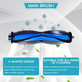 SUBZONAL-Kit d'accessoires pour Ecovacs Deebot T80 Omni/X8 PRO OMNI/X8 Omni aspirateur robot, 1 brosse à rouleau, 2 rouleaux de nettoyage pour serpillère, 4 filtres, 6 brosses latérales, 2 sacs à pou