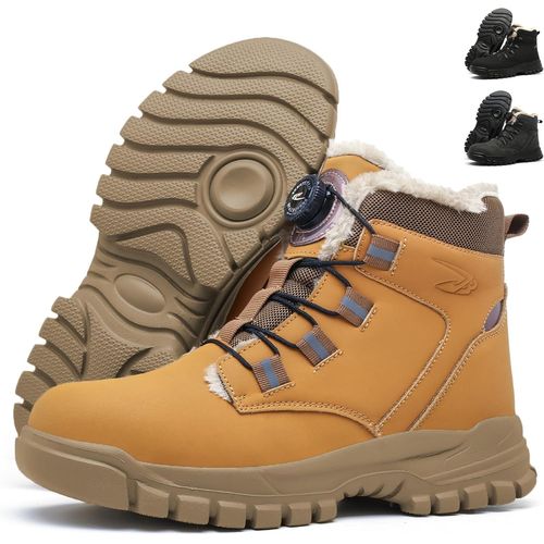 Kjakl-Chaussures De Sécurité Hommes Femme Hiver Imperméable Bottines De Sécurité Avec Embout En Acier Montante Chaussures De Travail Legere 37-45 Eu