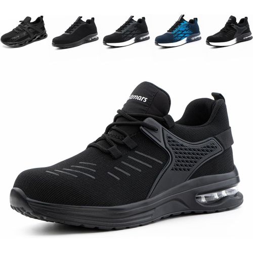 Kjakl-Chaussures De Sécurité Hommes Basket De Securite Femme Embout Acier Antidérapante Légère Coussin D'air Absorption Chaussures De Travail Noir Bleu Gris Eu36-48
