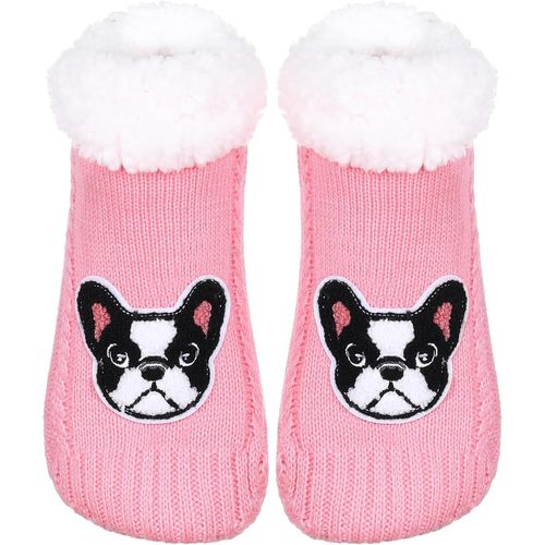 Kjakl-Chausson Chaussette De Dessin Animé Dog Hiver Mignon Chaud Animaux Tricot Pantoufles Femmes Antidérapant Maison Noël Chaussette Cadeaux
