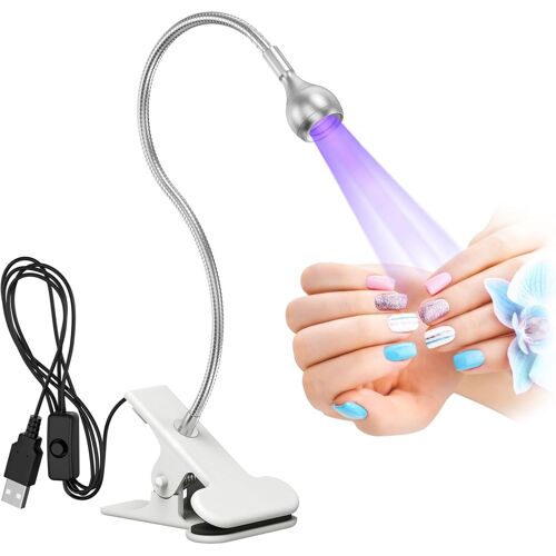 Lampe À Pince, Lampe Led Ongle, Lampe Uv Sèche Ongles, Usb 3w Led Ultraviolette Lumière Violette Lampe À Pince À Col Cygne Flexible À 360°,Pour Réparation De Téléphone Portable Et Carte Circuit 