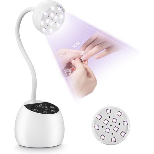 Lampe Uv Ongles Gel Pose Americaine À 12 Leds, Mini Lampe Uv Sèche Ongles, Sensing Automatique, Avec Minuterie (10/30/60s), Lampe De Colle Ultraviolette, Mini Sèche Ongles 
