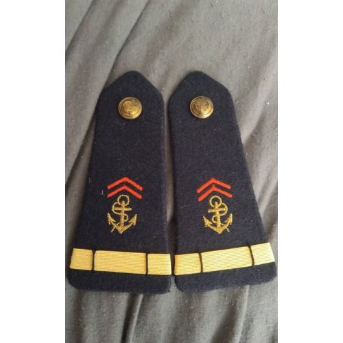 Paire Epaulette Aspirant Troupes De Marine