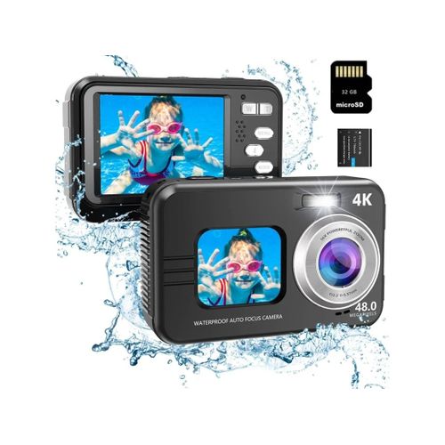 Appareil photo numérique de sport étanche WDC901 4K, 48 MP zoom 16x - 2.8" - Noir