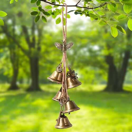 Cloche de sorcière de jardin,carillon éolien,en métal,pour l'intérieur et l'extérieur,faite à la main,décoration de fenêtre (B)