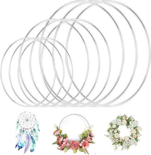 Lot de 12 anneaux en métal pour bricolage-10 cm,15 cm,20 cm,anneaux pour bricoler,anneaux en métal pour cercle anneaux décoratifs à suspendre pour attrape-rêves