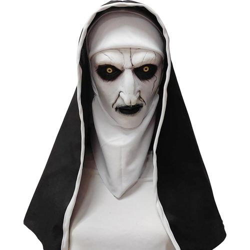 Masque De Nonne D'halloween En Latex-Réaliste Et Effrayant Avec Foulard-Accessoire Pour Carnaval Et Fête