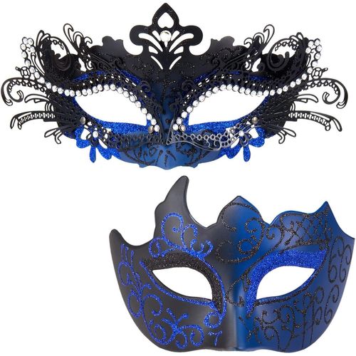 Masques De Bal Masqué Pour Couples-Masque Vénitien En Filigrane En Métal Brillant Et Strass Pour Homme Pour Mardi Gras.[J323]