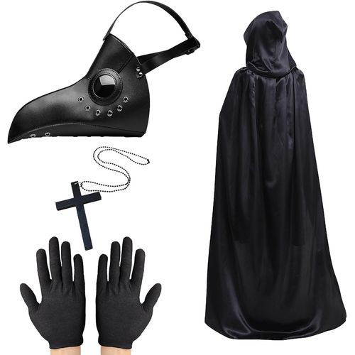 Cauc-Masque De Docteur De La Peste - Masque Rétro Rivet Oiseau - Masque Steampunk, Peste Médiévale Docteur Médecin Masque Long Nez Bec D'oiseau, Halloween Masque Pour Carnaval, Cosplay