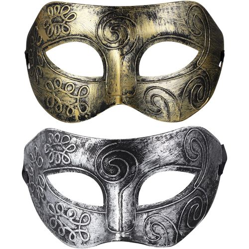 2 Pcs Masque Vénitien Homme Masque Dentelle Homme Pour Halloween Fête Carnaval Soirée Costume Photo Props