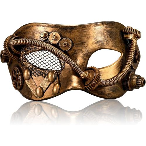 Masque Mécanique Steampunk 2024-Masque De Bal Masqué Pour Homme-Pour Fête,Bal,Noël.[J505]