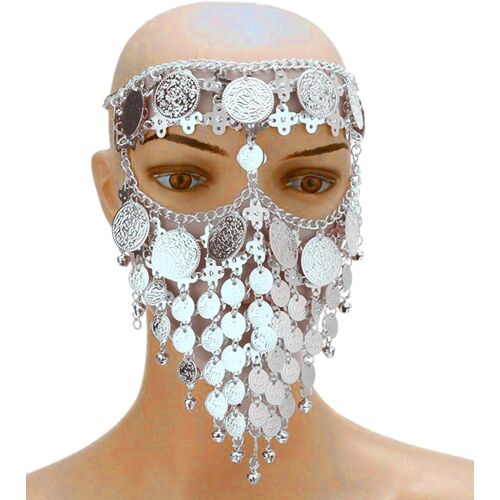 Women Carnival Coin Veil Cosplay Face Chain Party Belly Dance Jewelry.[J229]