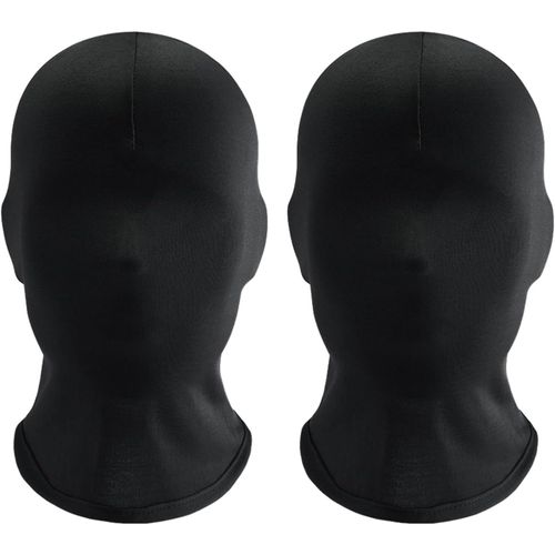 Masque Facial Noir 3 Pièces Masques D'halloween,Masque Intégral Respirant,Masque Sans Visage ,Capuche Faciale Pour Morphing En Polyester ,Masque Facial Pour Costume De Fête Cosplay ¿Unisexe Hommes