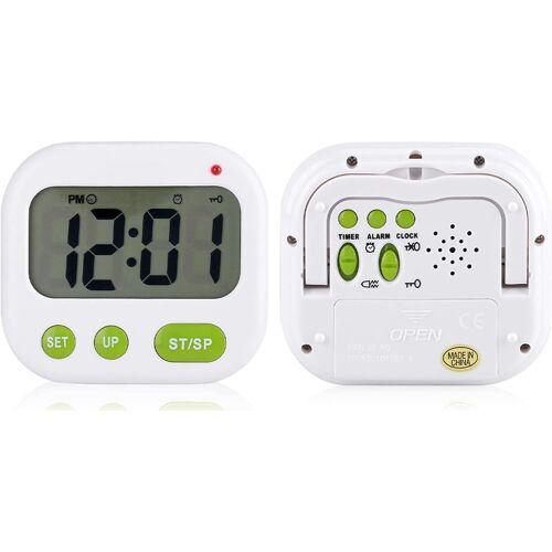 Cmjaagur-Musique/Vibration Digital Lcd, Réveil À Piles Vibration Vibrationswecker Réveil Minuterie De Cuisine Électronique Avec Rétro-Éclairage[M847]