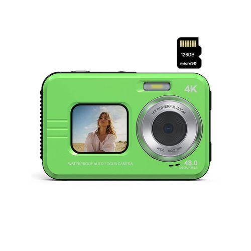 Appareil photo numérique de sport étanche WDC901 4K, 48 MP zoom 16x - 2.8" - Vert