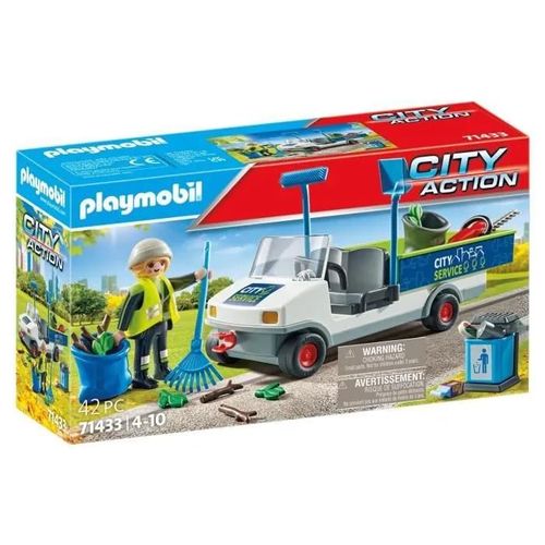 Playmobil City Action 71433 - Agent D'entretien Voirie Avec Véhicule