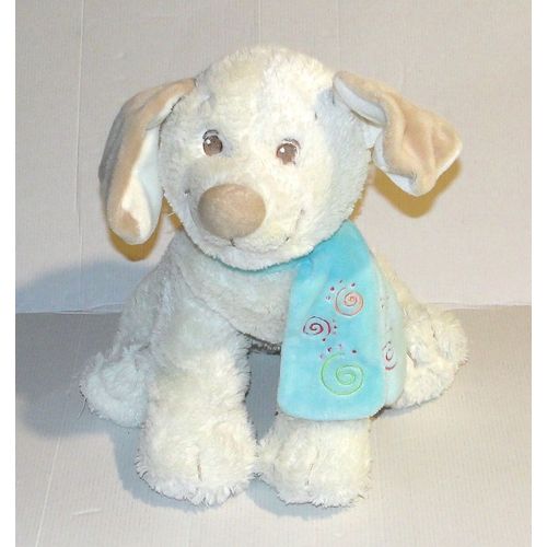 peluche chien kishoo tifoo noukies model écharpe bleu 36 cm