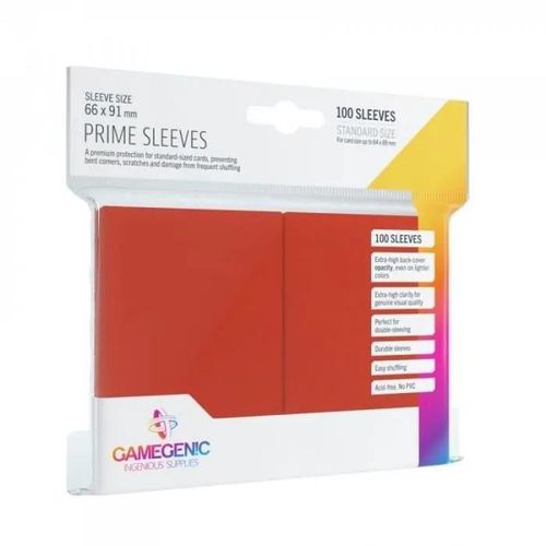 Sleeves - Gamegen!C - Gg1015 - Rouge - 100 Unités - Résistant Aux Déchirures