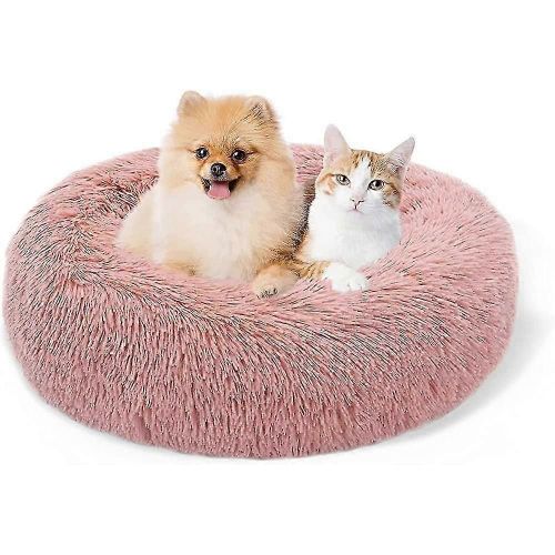 (Style 2) Panier Pour Chien En Forme De Donut Apaisant Et Moelleux (Grand, Moyen Et Petit). Peluche Douce Et Lavable Pour Soulager L'anxiété.
