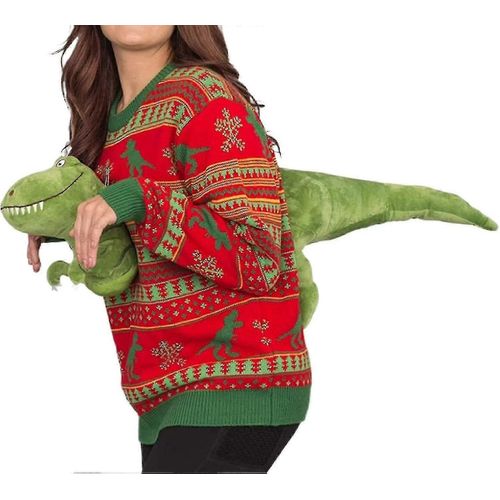 (Petits Enfants, Mâle, Dinosaure) Pull De Noël Unisexe En Tricot, Moche Et Fantaisie, Poupée Mignonne En 3d, Pull Amusant Pour Fêtes Et Vacances.