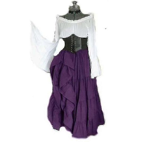 (M-Adulte-Femme-Violet) Robe De Soirée Style Victorien Gothique, Style Reine, Style Médiéval, Renaissance, Elfe, Princesse, Fête, Danse, Rétro, Pour Femmes, 1_Y