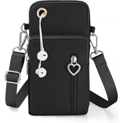 Sac Messager En Tissu Oxford Avec Brassard De Sport Et Bandoulière Réglable, Pour Téléphone De 7 Pouces (Avec Prise Casque)