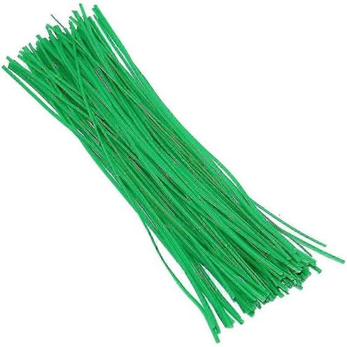 Lot de 100 attaches torsadées pour le jardin ¿ Pour attacher vignes, arbustes et fleurs ¿ Vert