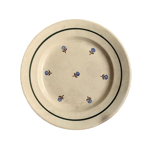 Plat Ancien Rond Motifs Chardons Bleus Terre De Feu