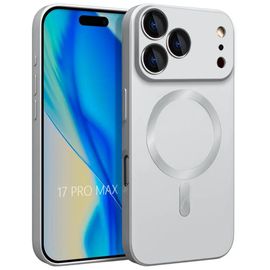 Coque pour iPhone 17 Pro Max, Protection Silicone Liquide Antichoc avec Anneau Magnétique - Argenté - EFConnection