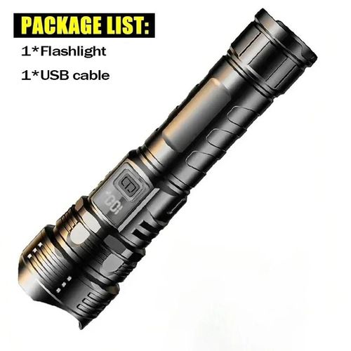 Lampe De Poche Led Super Puissante Avec Lumières Latérales,Torche Haute Puissance,Lampe De Poche Tactique,Lampe De Camping Rechargeable Par Usb.Built-In Battery.