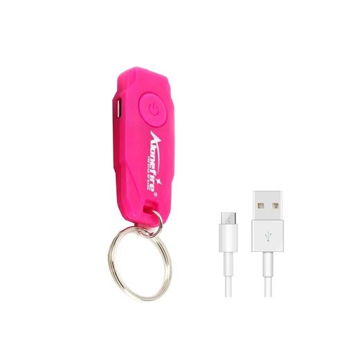 Mini Porte-Clés Led,Rechargeable Par Usb,Lampe De Poche Fraîche Pour Étudiants Et Enfants,Lampe De Lecture Pour Livre,Torche D'Urgence,Lumière Pour Trou De Serrure D'Escalier.Red.Batterie Lithium Pol