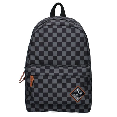 PROMOTION ! Sac à dos créateur 'Skooter' damier noir gris - 35x26x11 cm