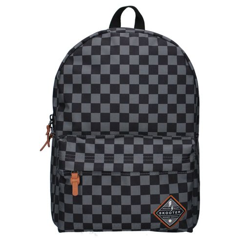 PROMOTION ! Sac à dos créateur 'Skooter' damier gris noir - 39x29x12 cm