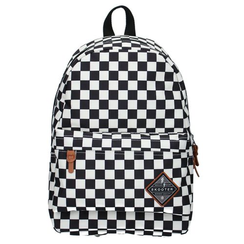 PROMOTION ! Sac à dos créateur 'Skooter' damier noir blanc - 35x26x11 cm